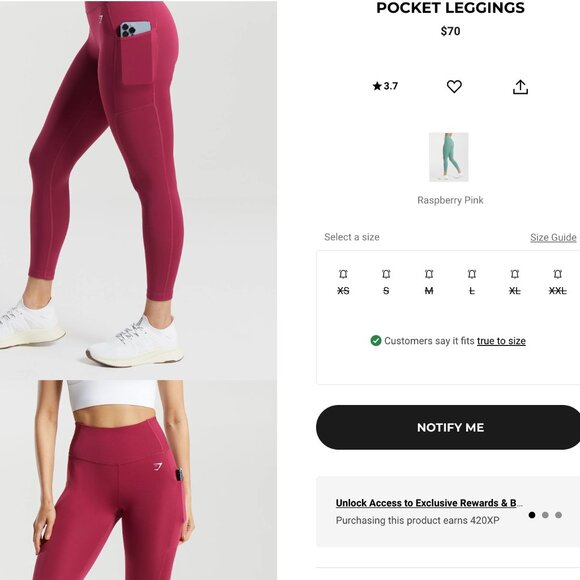 Gymshark Pocket Leggings - Picture 1 of 5